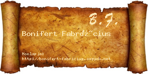 Bonifert Fabrícius névjegykártya