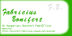 fabricius bonifert business card
